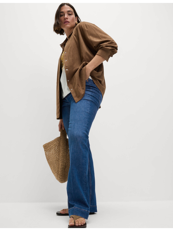 Marks & Spencer Tmavomodré dámske džínsy s vysokým pásom Marks & Spencer