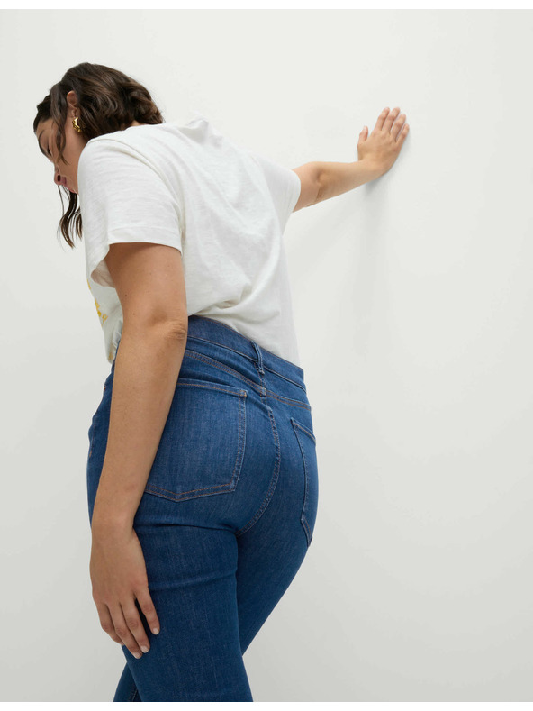 Marks & Spencer Tmavomodré dámske džínsy s vysokým pásom Marks & Spencer