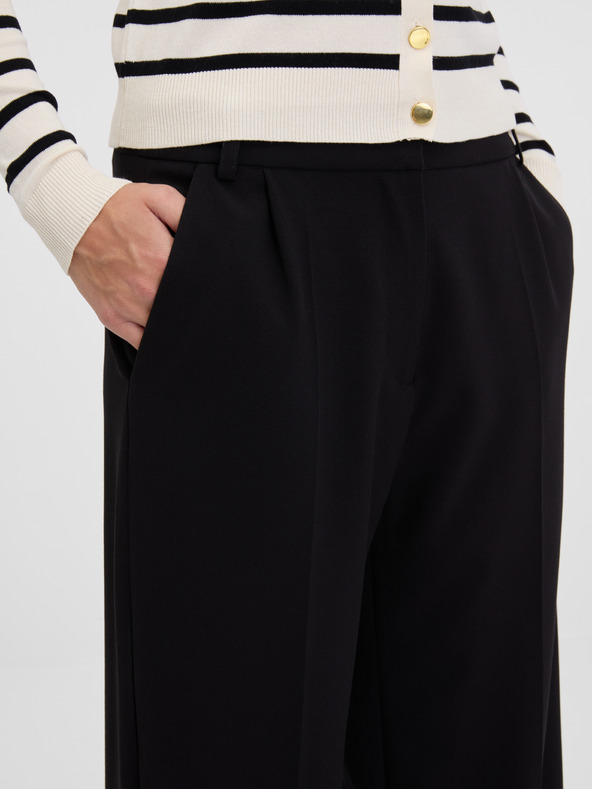 Orsay Čierne dámske široké nohavice ORSAY