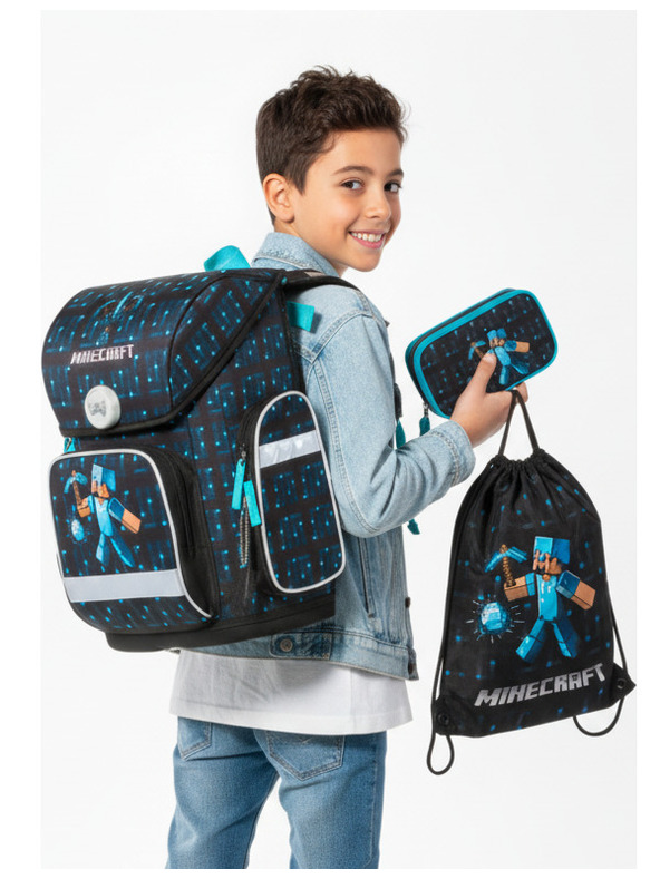 BAAGL  Ergo Minecraft Blue Axe Školský set