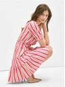 Orsay Ružové pruhované zavinovacie ľanové šaty ORSAY