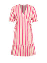 Orsay Ružové pruhované zavinovacie ľanové šaty ORSAY