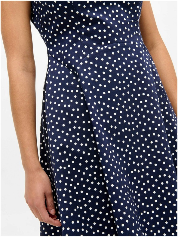 Orsay Tmavomodré bodkované šaty ORSAY