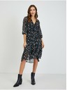 Orsay Čierne dámske kvetinové šaty s viazaním ORSAY