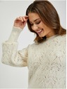 Orsay Krémový dámsky vzorovaný sveter s balónovými rukávmi ORSAY