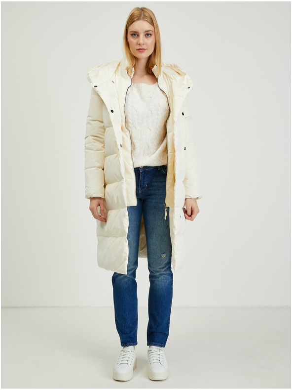 Orsay Krémový dámsky páperový kabát ORSAY