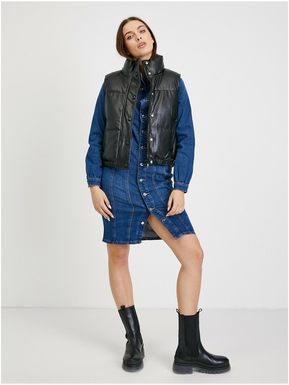 Orsay Modré džínsové košeľové šaty ORSAY