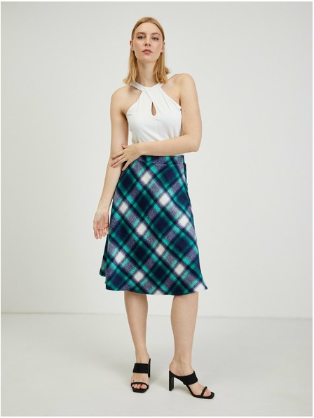 Orsay Zelená a modrá dámska kockovaná sukňa ORSAY