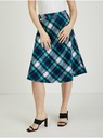 Orsay Zelená a modrá dámska kockovaná sukňa ORSAY
