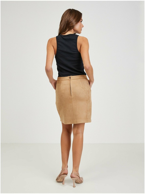 Orsay Svetlohnedá dámska semišová sukňa ORSAY