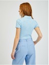 Orsay Svetlomodré dámske rebrované polo tričko ORSAY