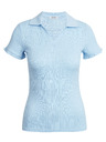 Orsay Svetlomodré dámske rebrované polo tričko ORSAY