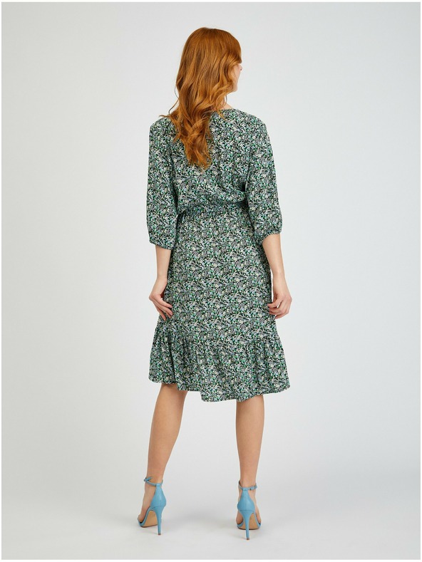 Orsay Zelené dámske vzorované šaty so zaväzovaním ORSAY