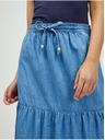 Orsay Modrá džínsová maxi sukňa s volánmi ORSAY
