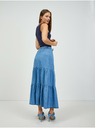 Orsay Modrá džínsová maxi sukňa s volánmi ORSAY