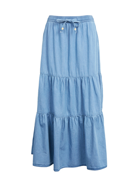 Orsay Modrá džínsová maxi sukňa s volánmi ORSAY