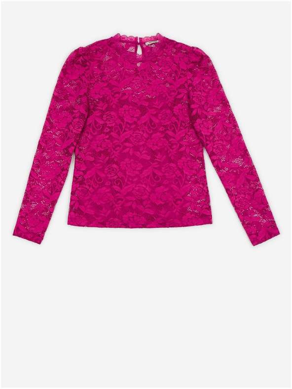 Orsay Tmavo ružové dámske čipkované tričko ORSAY