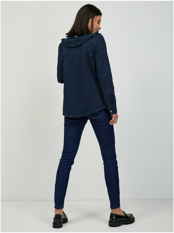 Orsay Tmavomodrá džínsová košeľa ORSAY