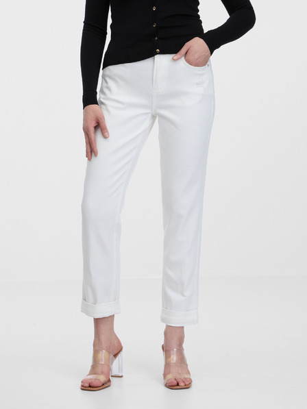 Orsay Biele dámske džínsy s výstrihom ORSAY