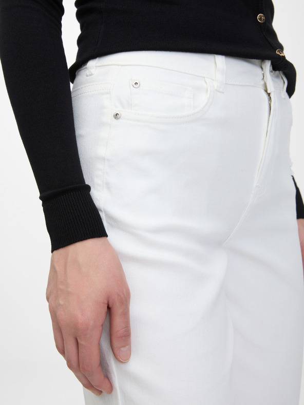 Orsay Biele dámske džínsy s výstrihom ORSAY