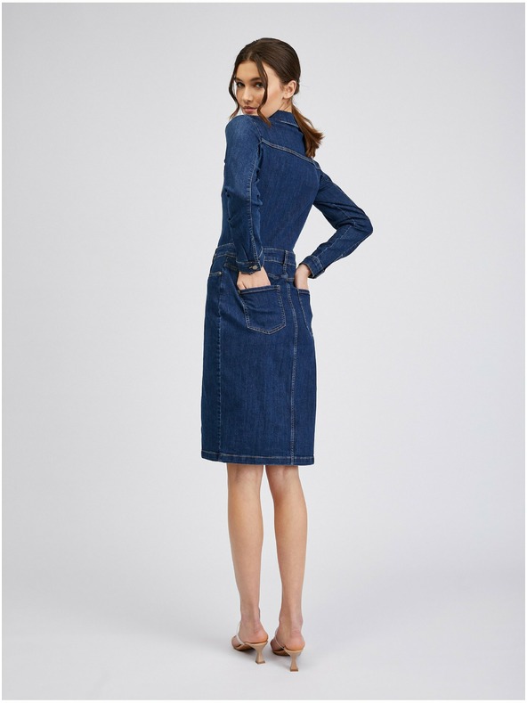 Orsay Tmavomodré dámske džínsové šaty ORSAY