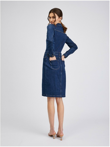 Orsay Tmavomodré dámske džínsové šaty ORSAY