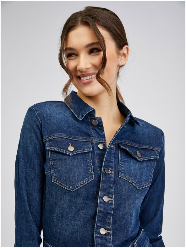 Orsay Tmavomodré dámske džínsové šaty ORSAY