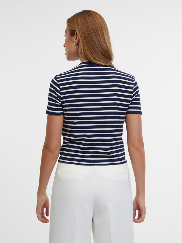 Orsay Tmavomodré dámske pruhované tričko ORSAY