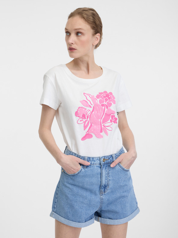 Orsay Biele dámske tričko s krátkym rukávom ORSAY