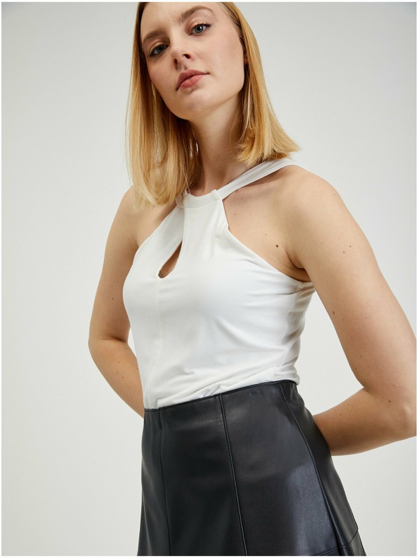 Orsay Čierna dámska koženková sukňa ORSAY