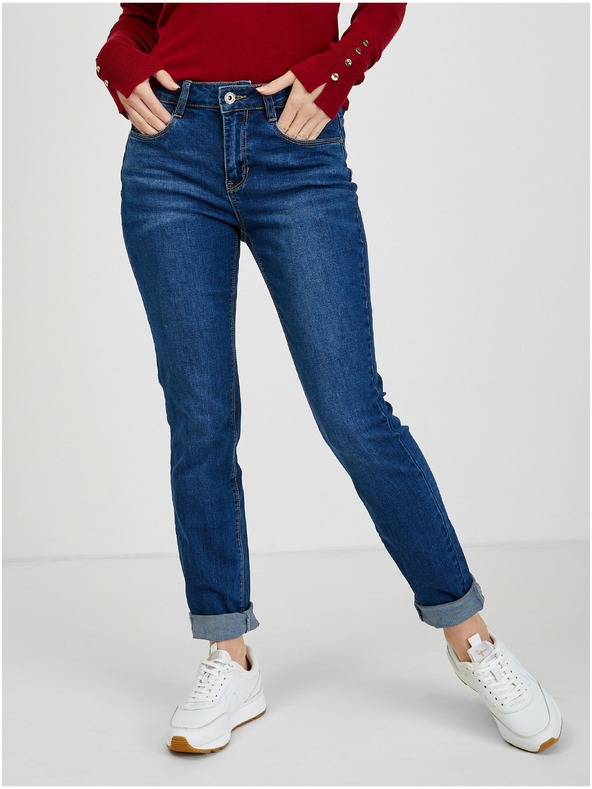 Orsay Tmavomodré dámske džínsy skinny fit ORSAY