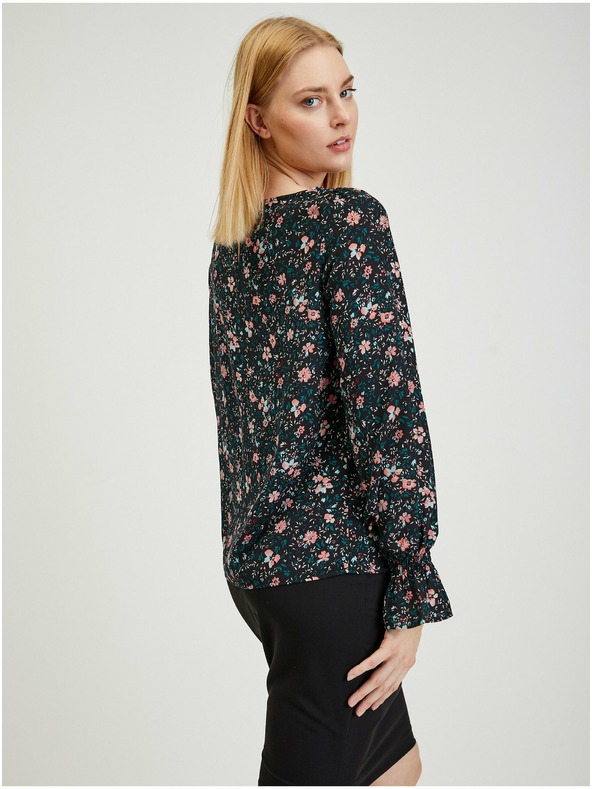 Orsay Čierna dámska kvetovaná blúzka ORSAY
