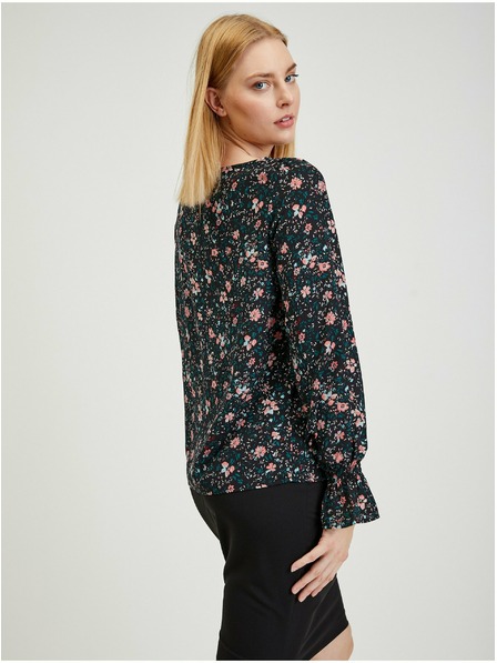 Orsay Čierna dámska kvetovaná blúzka ORSAY