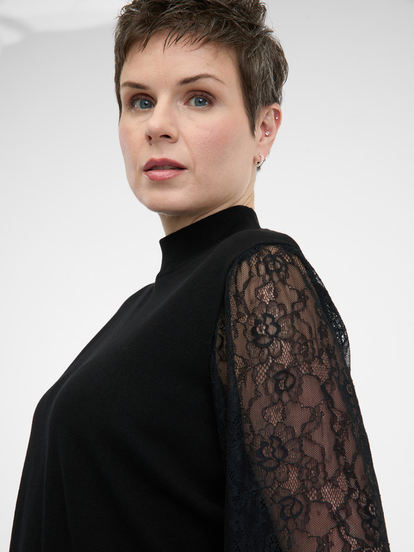 Orsay Čierne dámske šaty ku kolenám ORSAY