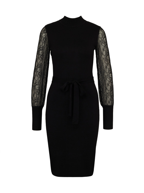 Orsay Čierne dámske šaty ku kolenám ORSAY