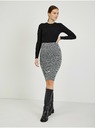 Orsay Čierna dámska vzorovaná puzdrová sukňa ORSAY