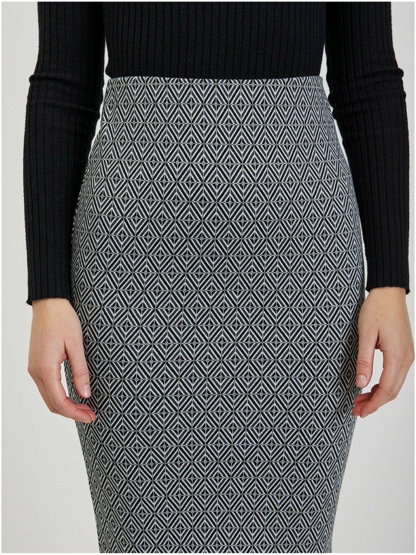 Orsay Čierna dámska vzorovaná puzdrová sukňa ORSAY