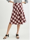 Orsay Červená dámska kockovaná sukňa ORSAY