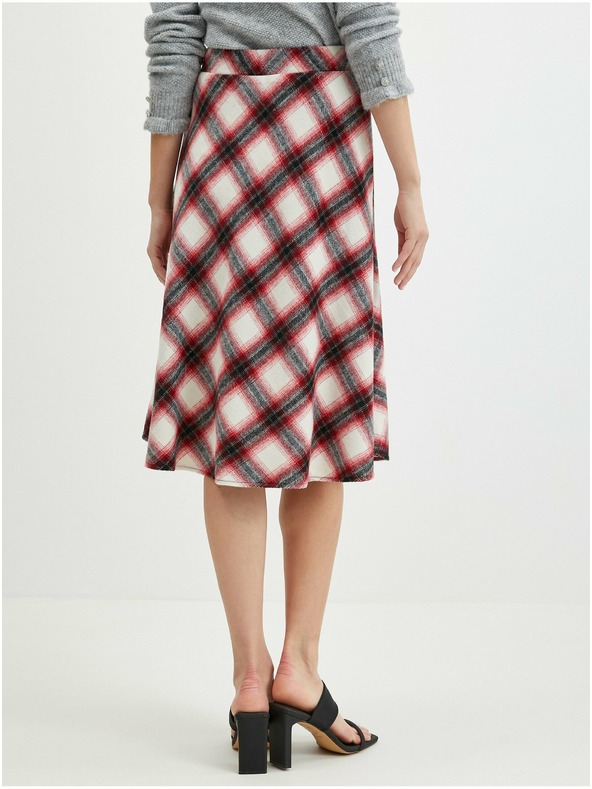 Orsay Červená dámska kockovaná sukňa ORSAY