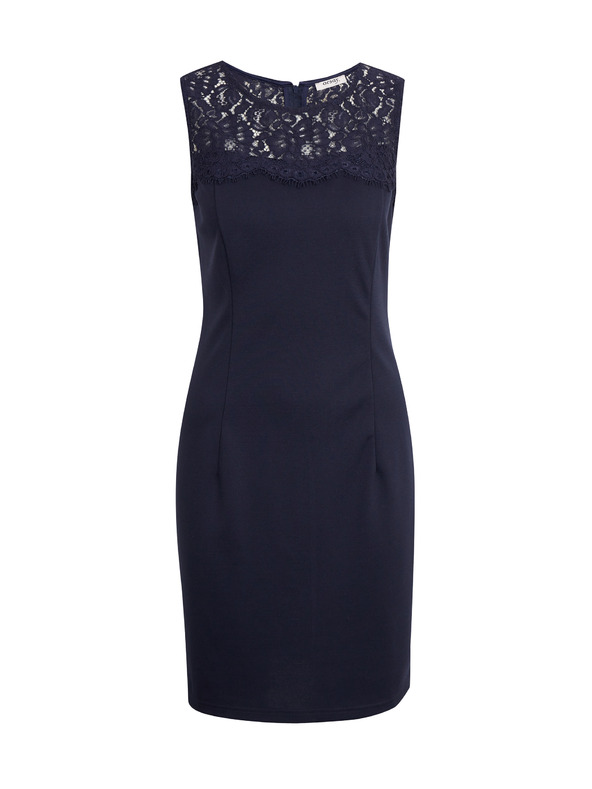 Orsay Tmavomodré dámske šaty s rukávmi a čipkou ORSAY