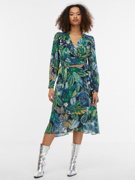 Orsay Čierno-zelená dámska vzorovaná sukňa ORSAY