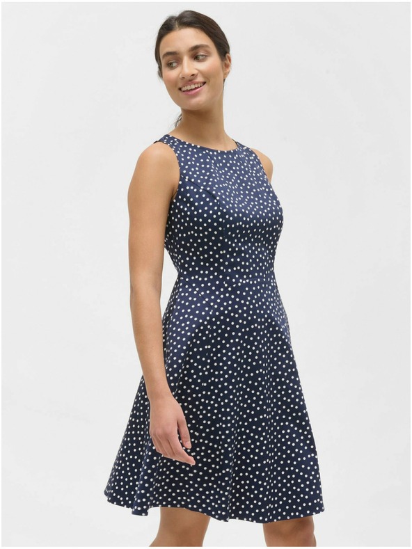 Orsay Tmavomodré bodkované šaty ORSAY