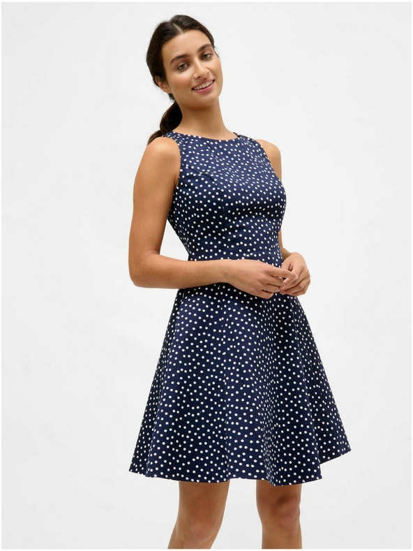 Orsay Tmavomodré bodkované šaty ORSAY