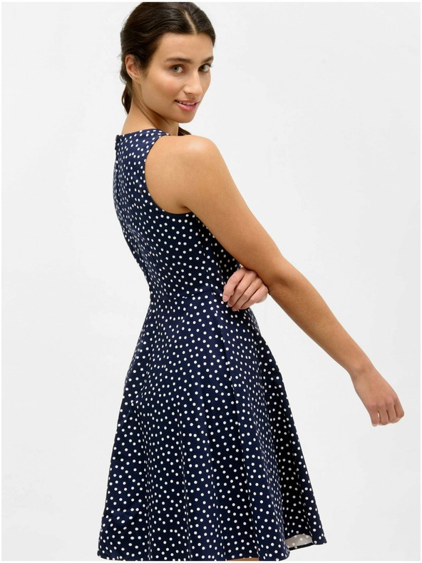 Orsay Tmavomodré bodkované šaty ORSAY