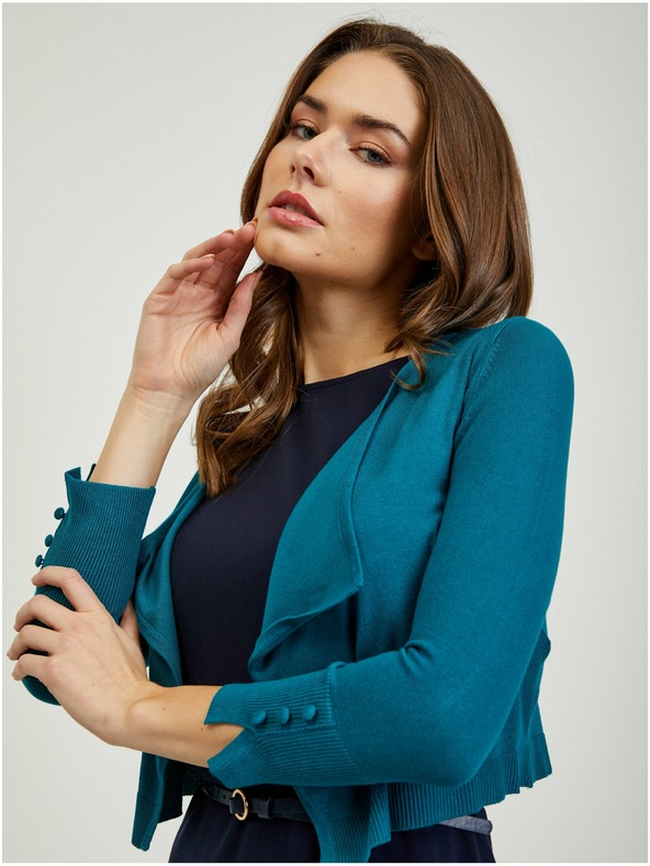 Orsay Petrolejový dámsky krátky kardigan ORSAY