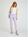 Orsay Svetlofialové dámske skrátené nohavice s opaskom ORSAY