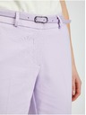 Orsay Svetlofialové dámske skrátené nohavice s opaskom ORSAY