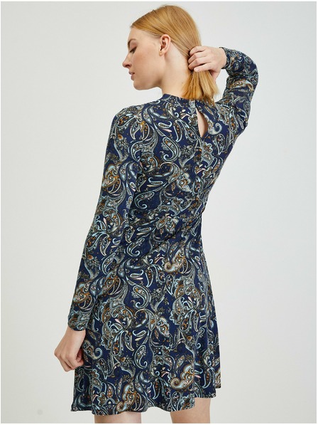 Orsay Tmavomodré dámske vzorované šaty ORSAY