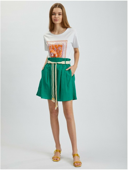 Orsay Zelené dámske plátené šortky ORSAY