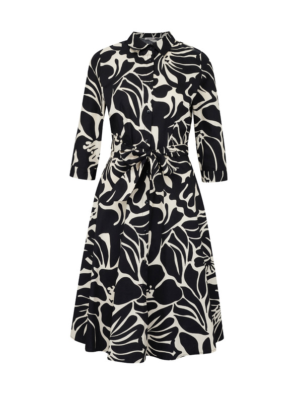 Orsay Čierne dámske vzorované košeľové šaty ORSAY